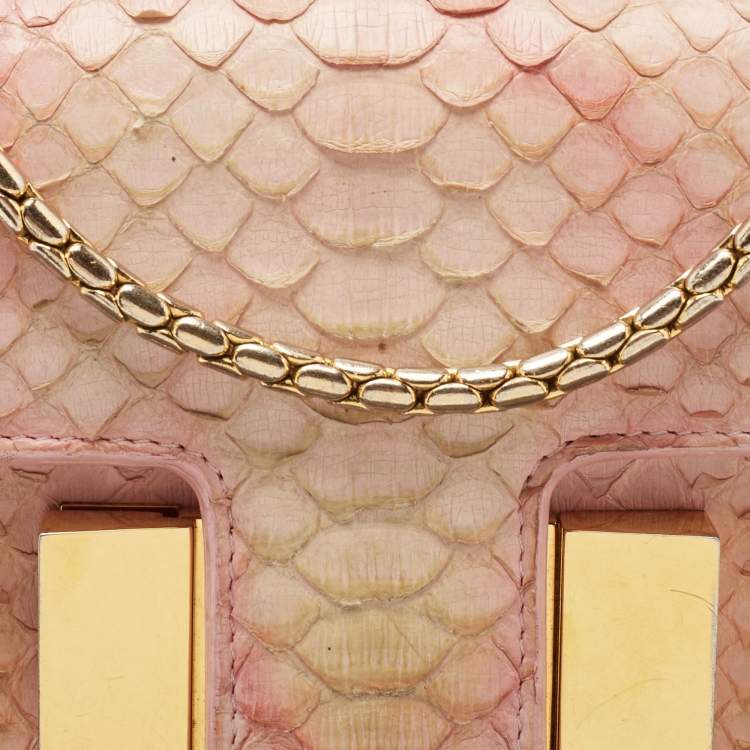 Pre Owned Tom Ford Pink Python Sienna Chain Shoulder Bag