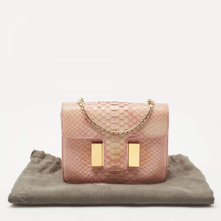 Pre Owned Tom Ford Pink Python Sienna Chain Shoulder Bag