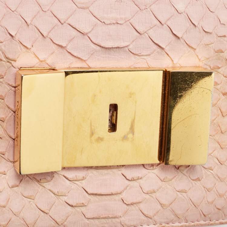 Pre Owned Tom Ford Pink Python Sienna Chain Shoulder Bag