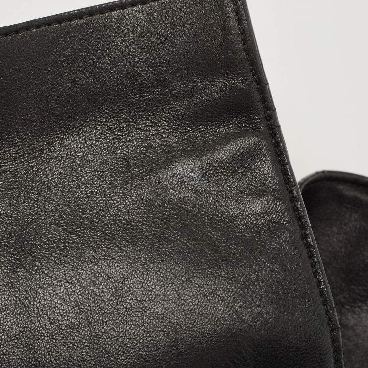 Pre Owned Tom Ford Black Leather Large Fold Over Alix Bag