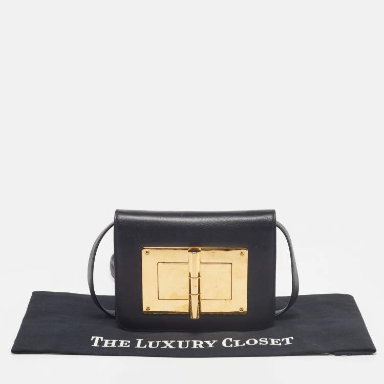 Pre Owned Tom Ford Black Leather Small Natalia Crossbody Bag
