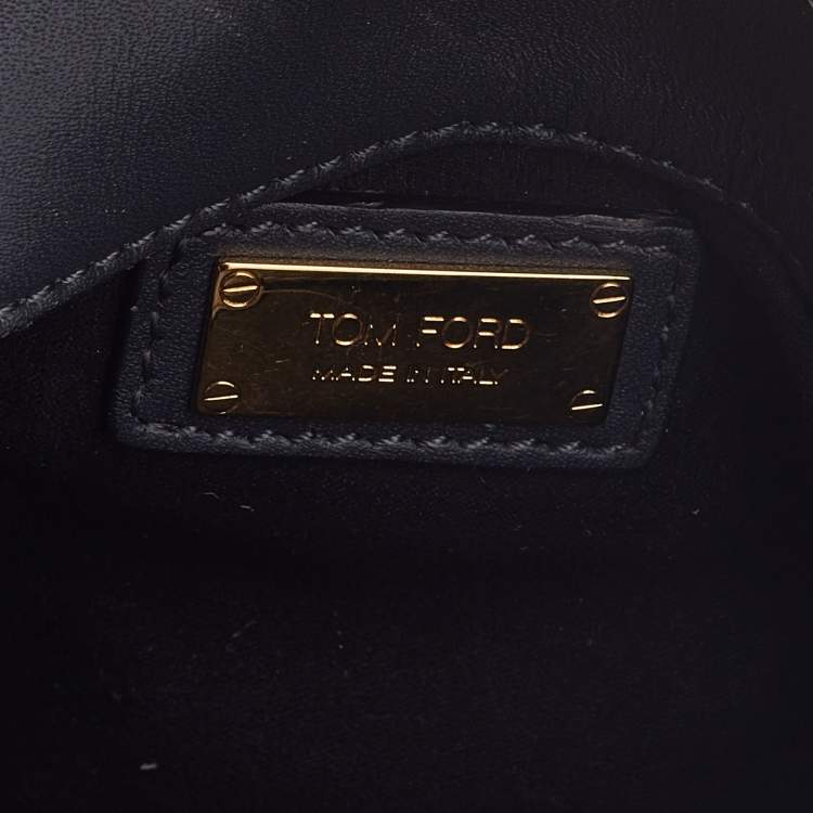 Pre Owned Tom Ford Olive Green Watersnake Leather Mini Natalia Crossbody Bag
