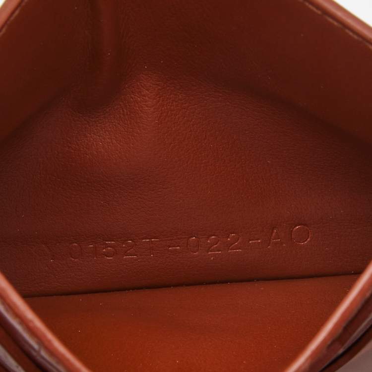 Pre Owned Tom Ford Brown Crocodile Card Holder