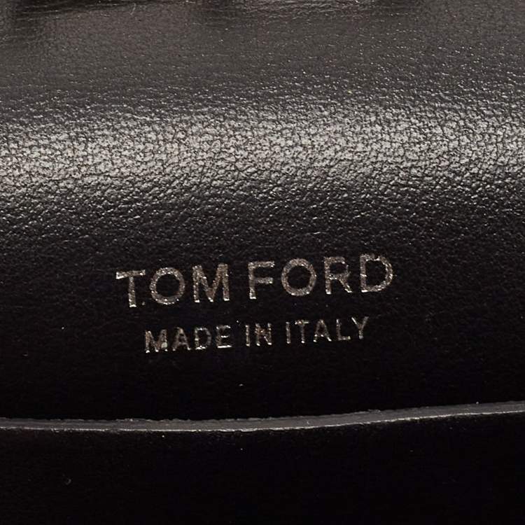 Pre Owned Tom Ford Silver/Black Textured Suede Icon Disco Crossbody Bag  