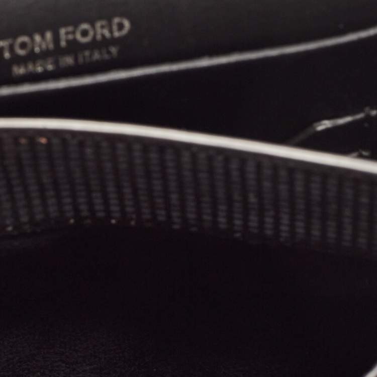 Pre Owned Tom Ford Silver/Black Textured Suede Icon Disco Crossbody Bag  