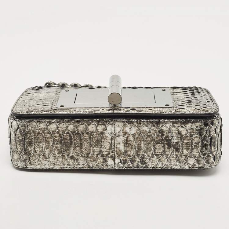 Pre Owned Tom Ford Black/Silver Python Medium Natalia Shoulder Bag