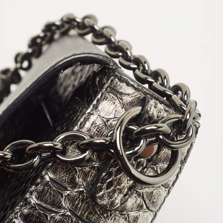Pre Owned Tom Ford Black/Silver Python Medium Natalia Shoulder Bag