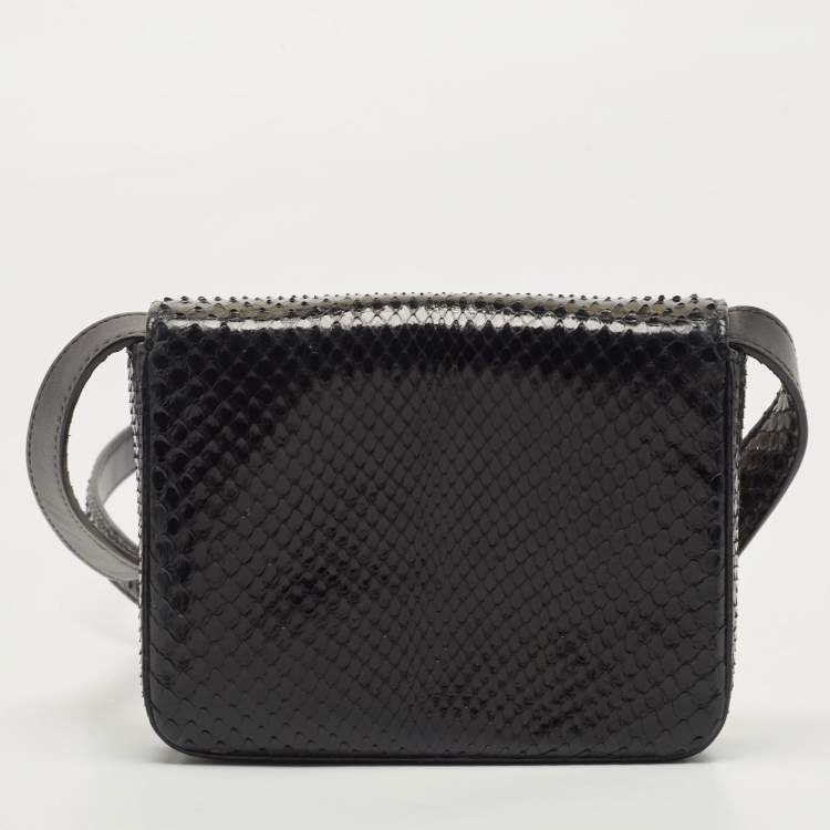 Pre Owned Tom Ford Black Python Mini Natalia Crossbody Bag