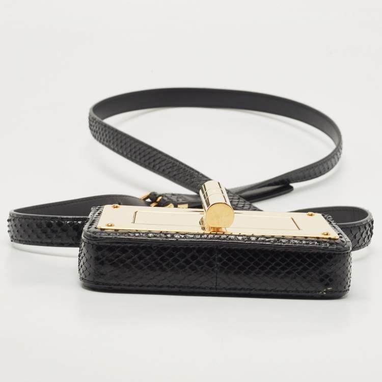 Pre Owned Tom Ford Black Python Mini Natalia Crossbody Bag