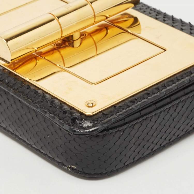 Pre Owned Tom Ford Black Python Mini Natalia Crossbody Bag