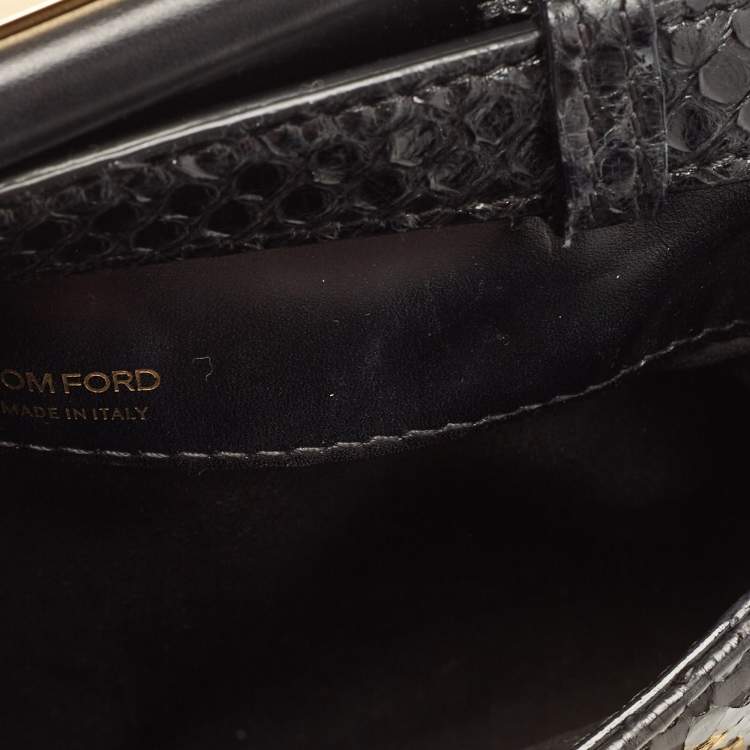 Pre Owned Tom Ford Black Python Mini Natalia Crossbody Bag