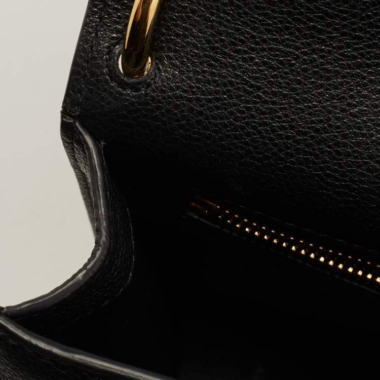 Pre Owned Tom Ford Black Leather Tara Chain Shoulder Bag