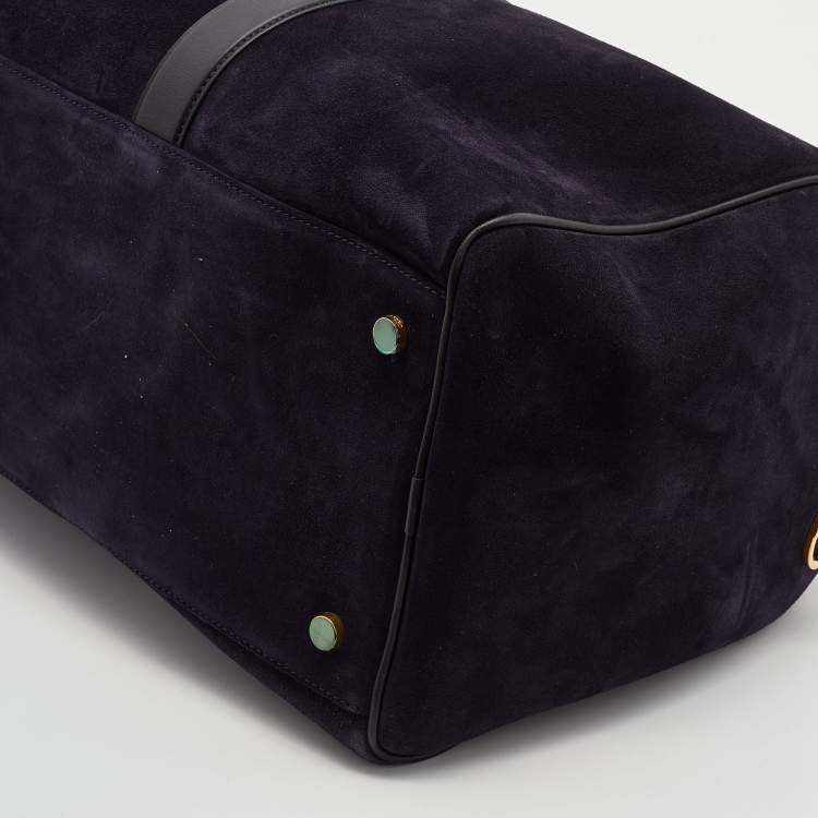 Pre Owned Tom Ford Purple Suede and Leather Weekender Bag