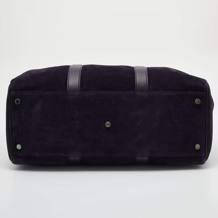 Pre Owned Tom Ford Purple Suede and Leather Weekender Bag