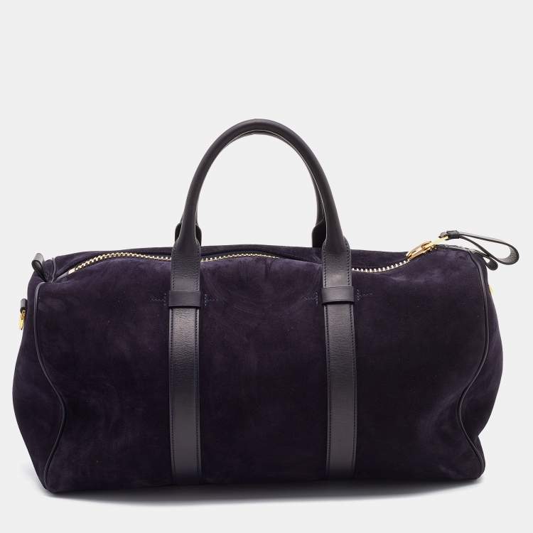 Pre Owned Tom Ford Purple Suede and Leather Weekender Bag