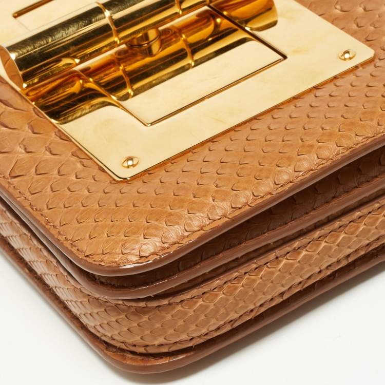 Pre Owned Tom Ford Tan Python Small Natalia Crossbody Bag