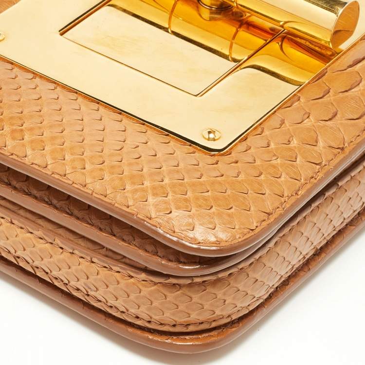 Pre Owned Tom Ford Tan Python Small Natalia Crossbody Bag