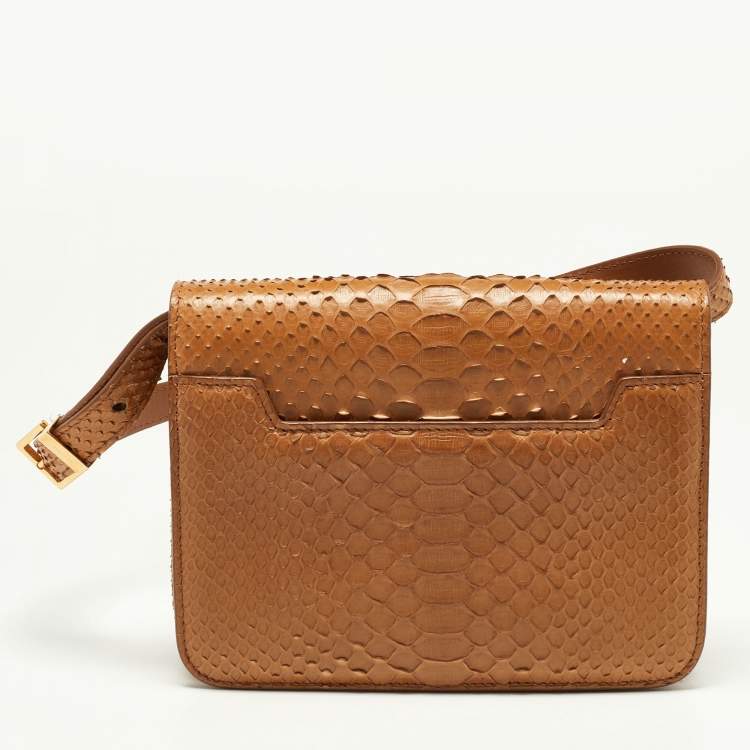 Pre Owned Tom Ford Tan Python Small Natalia Crossbody Bag