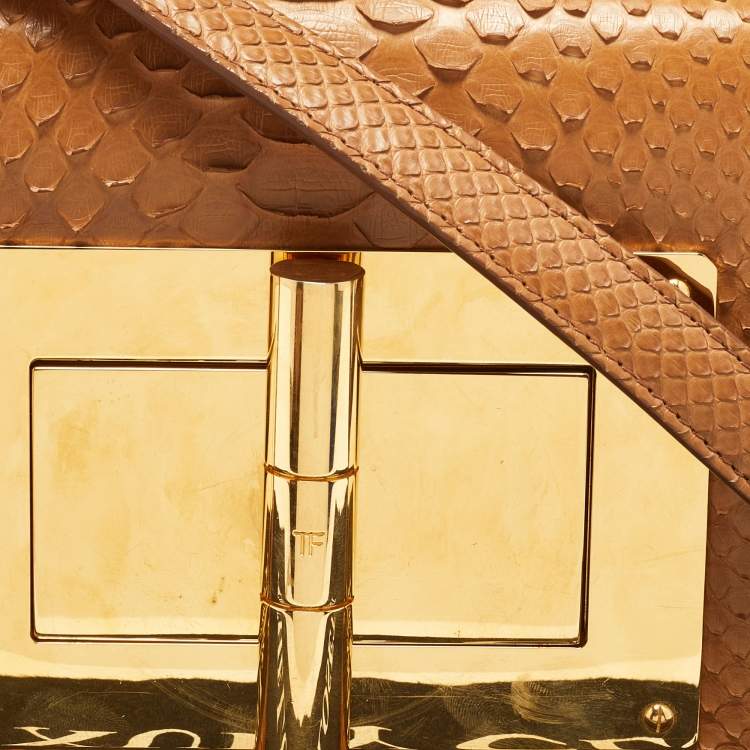 Pre Owned Tom Ford Tan Python Small Natalia Crossbody Bag