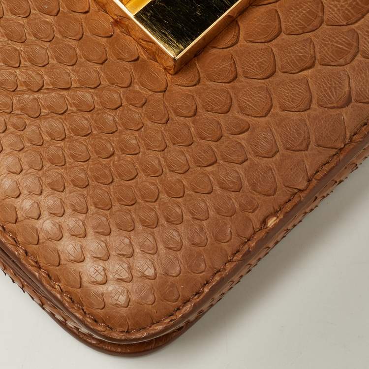 Pre Owned Tom Ford Tan Python Small Natalia Crossbody Bag