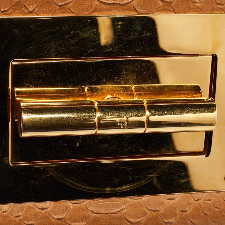 Pre Owned Tom Ford Tan Python Small Natalia Crossbody Bag