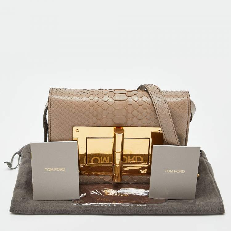 Pre Owned Tom Ford Beige Python Small Natalia Crossbody Bag