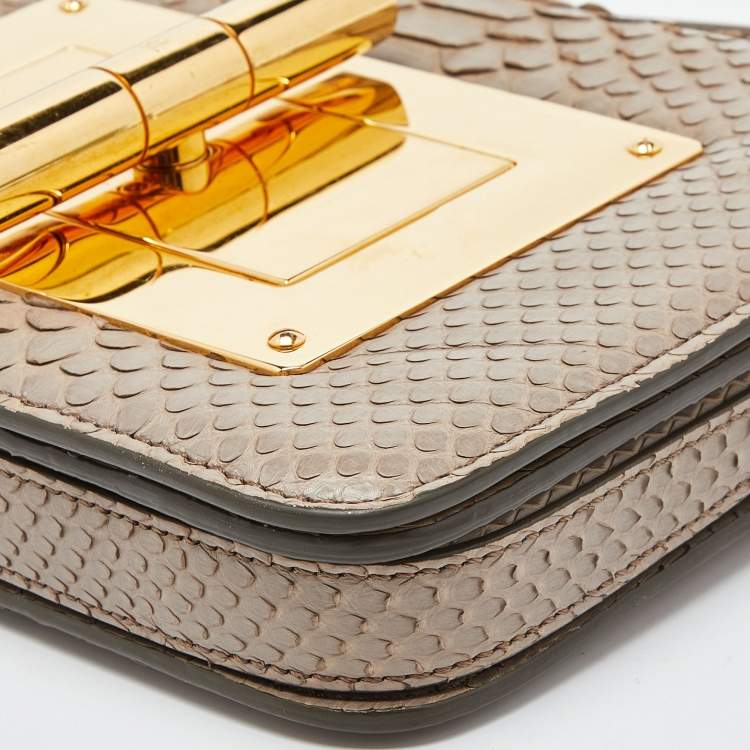 Pre Owned Tom Ford Beige Python Small Natalia Crossbody Bag