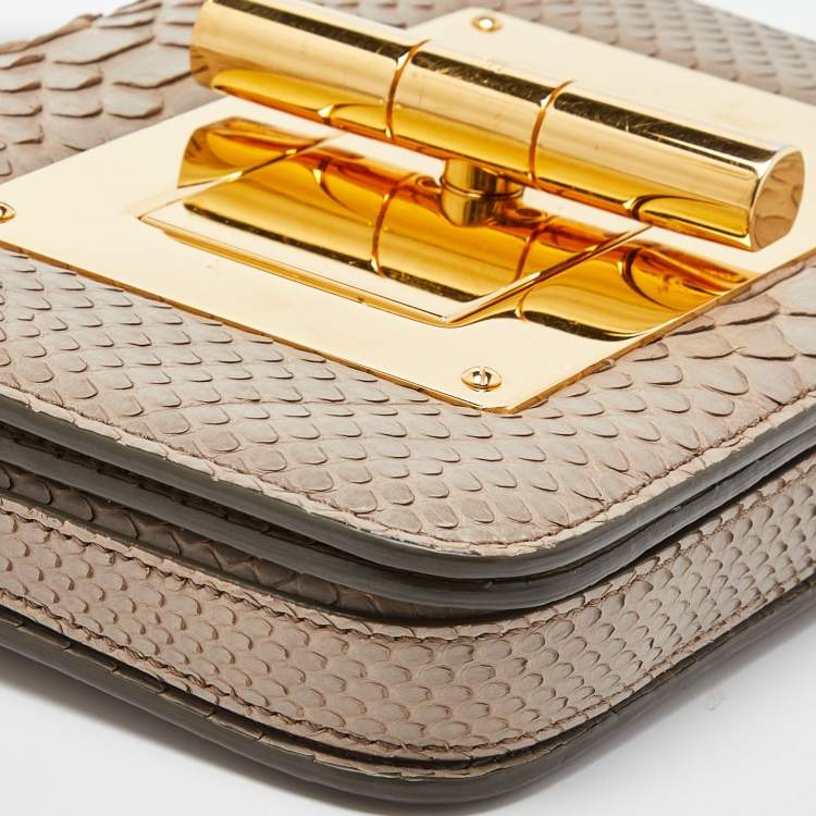 Pre Owned Tom Ford Beige Python Small Natalia Crossbody Bag