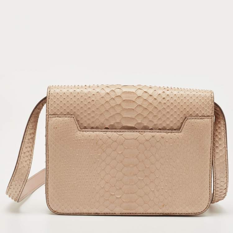 Pre Owned Tom Ford Beige Python Medium Natalia Crossbody Bag