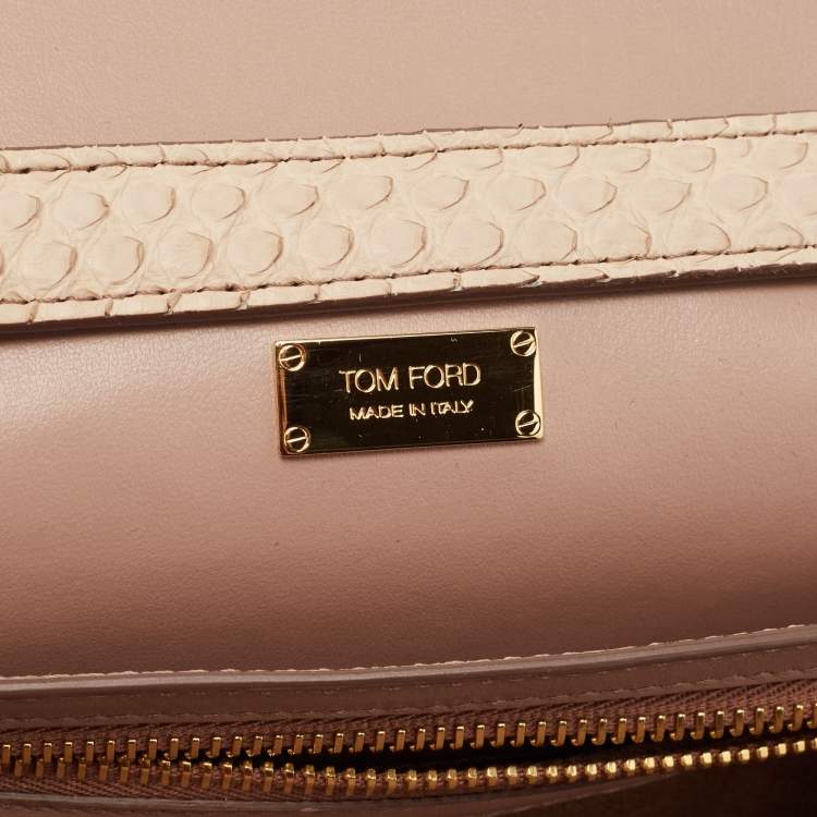 Pre Owned Tom Ford Beige Python Medium Natalia Crossbody Bag