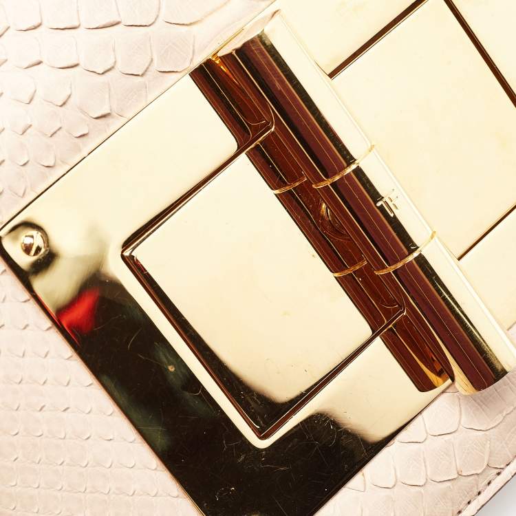 Pre Owned Tom Ford Beige Python Medium Natalia Crossbody Bag