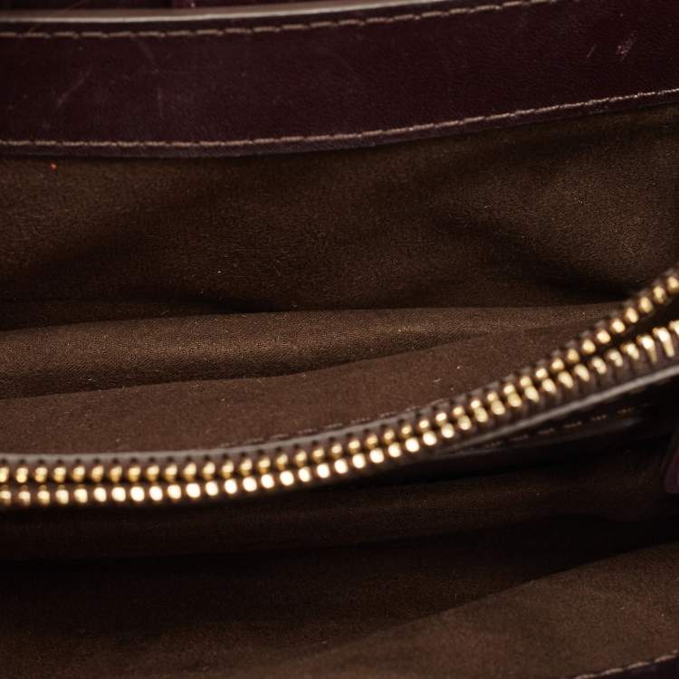 Pre Owned Tom Ford Dark Burgundy Crocodile TF Flap Top Handle Bag