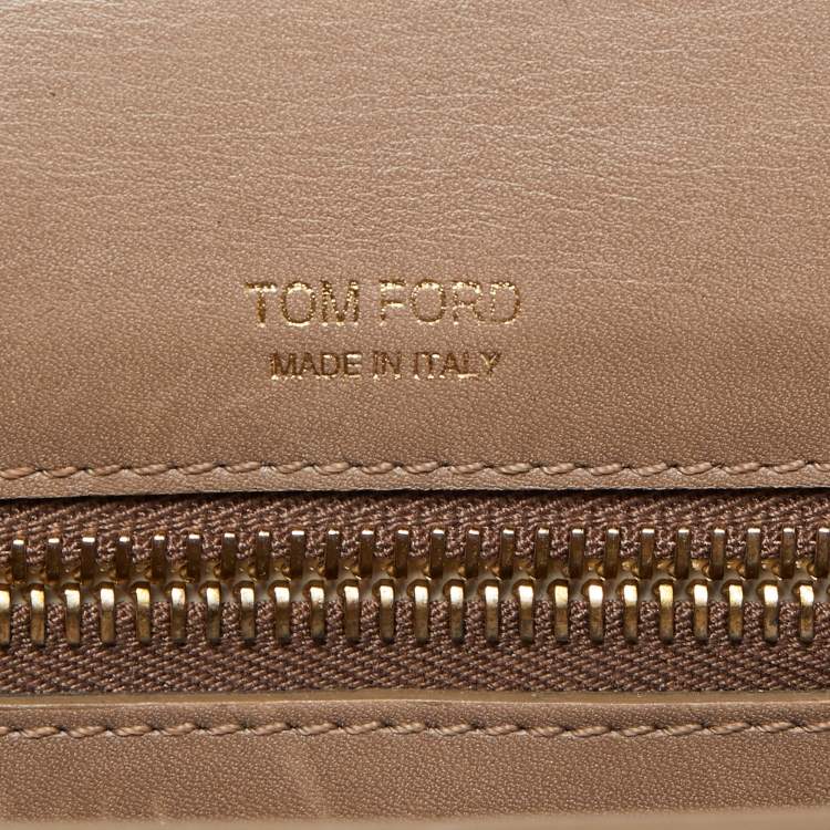 Pre Owned Tom Ford Off White Alligator Natalia Convertible Clutch