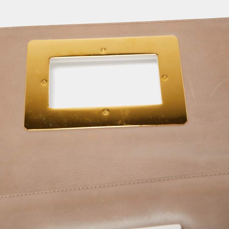 Pre Owned Tom Ford Off White Alligator Natalia Convertible Clutch