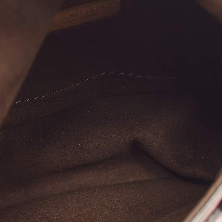 Pre Owned Tom Ford Dark Red Crocodile Mini Jennifer Crossbody Bag