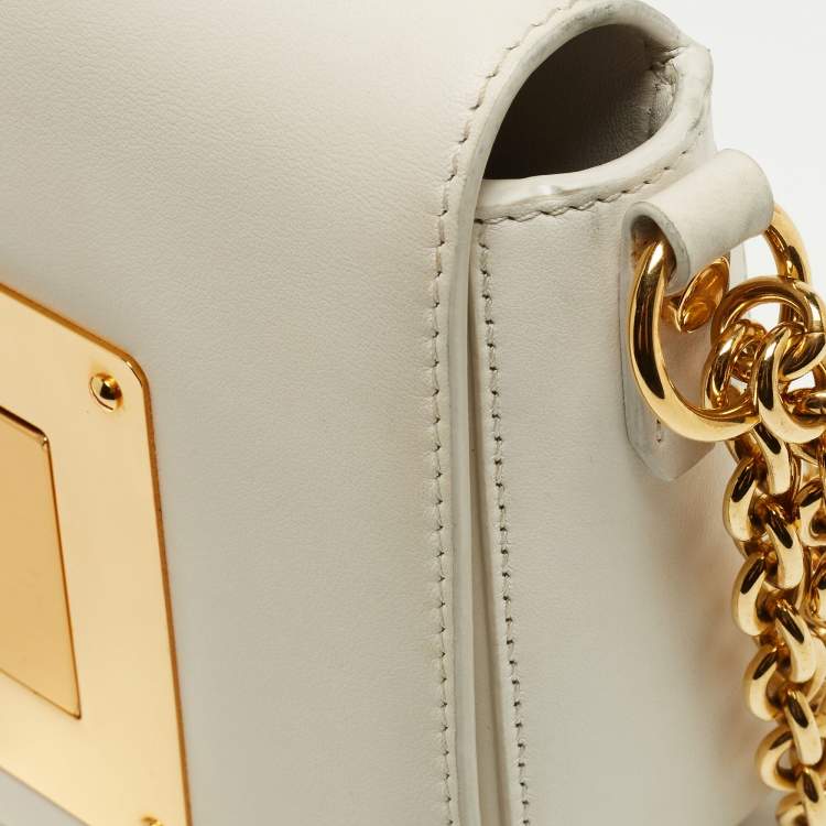 Pre Owned Tom Ford Off White Leather Medium Natalia Shoulder Bag