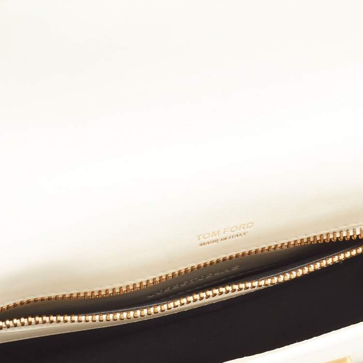 Pre Owned Tom Ford Off White Leather Medium Natalia Shoulder Bag