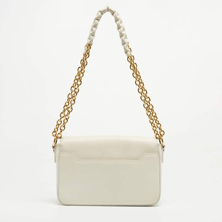 Pre Owned Tom Ford Off White Leather Medium Natalia Shoulder Bag