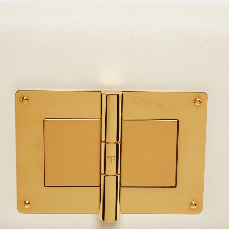 Pre Owned Tom Ford Off White Leather Medium Natalia Shoulder Bag