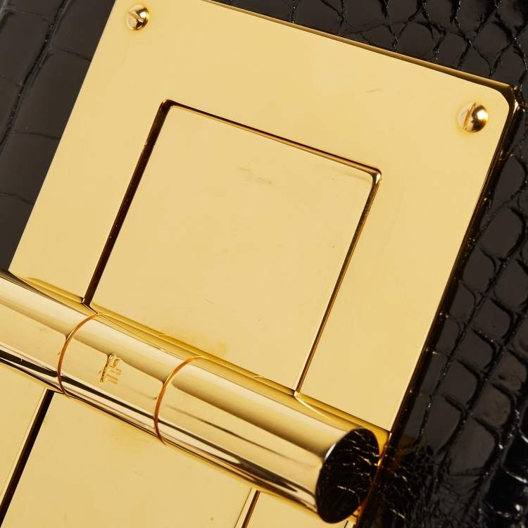 Pre Owned Tom Ford Black Alligator Natalia Crossbody Bag