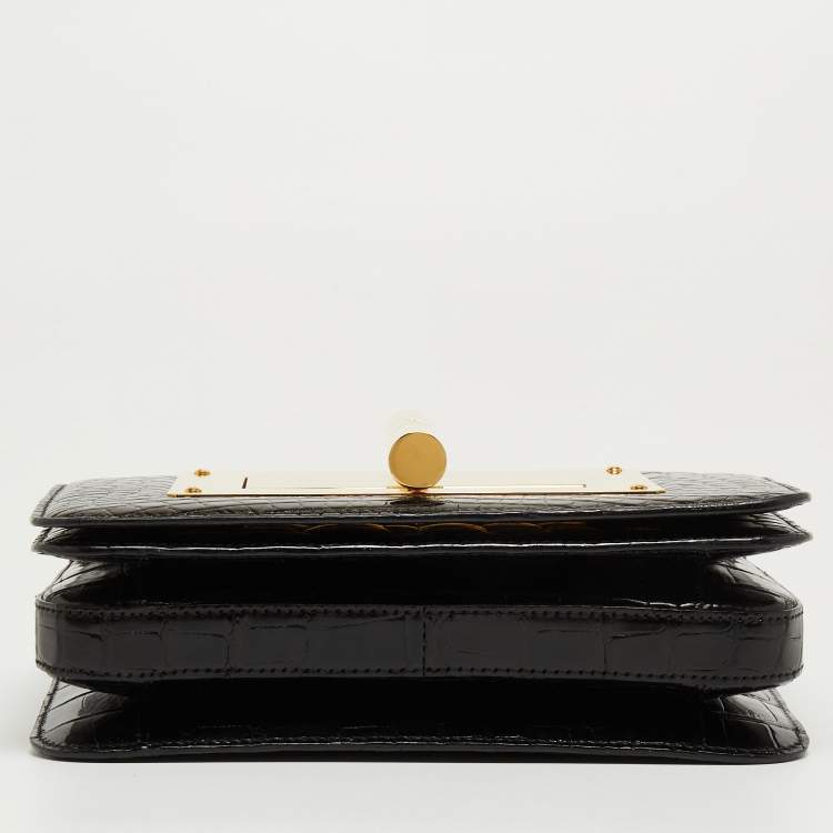 Pre Owned Tom Ford Black Alligator Natalia Crossbody Bag