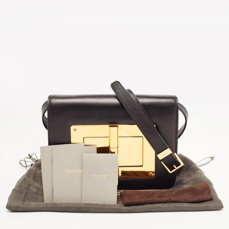 Pre Owned Tom Ford Black Leather Small Natalia Crossbody Bag