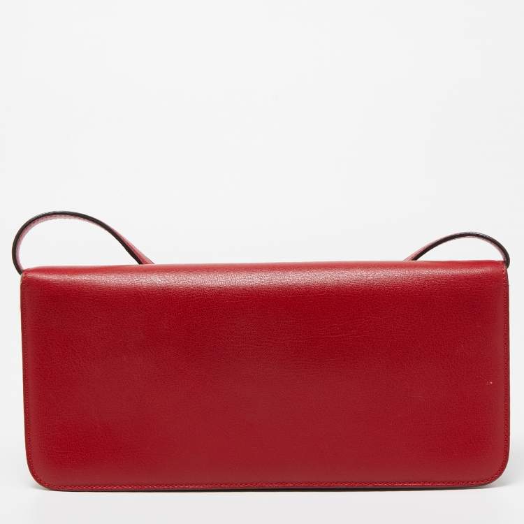 Pre Owned Tom Ford Red Leather Natalia Long Clutch Bag