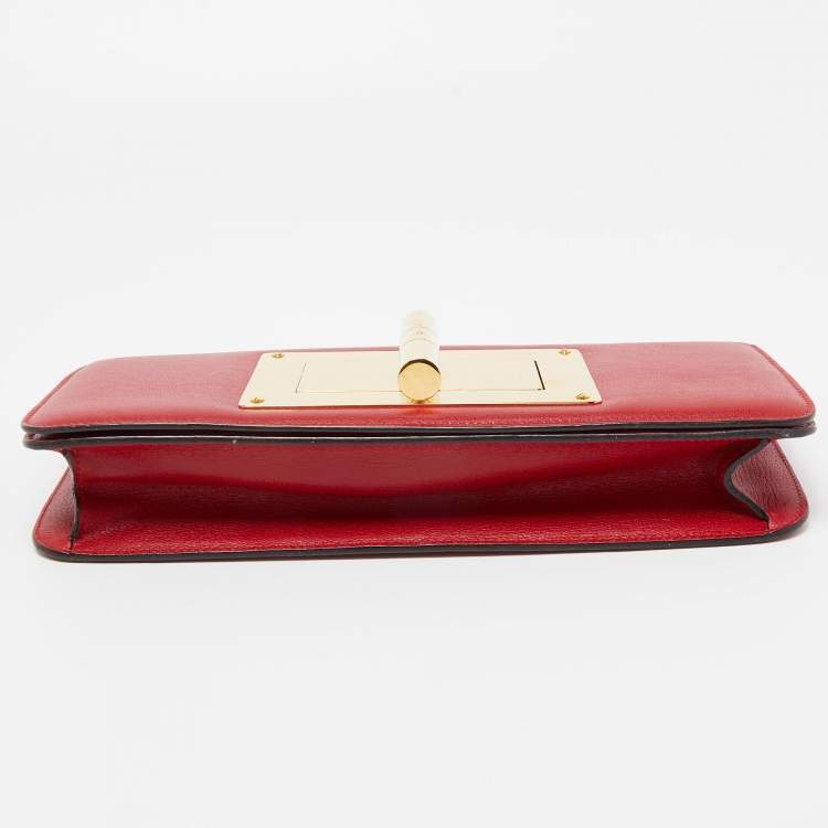Pre Owned Tom Ford Red Leather Natalia Long Clutch Bag