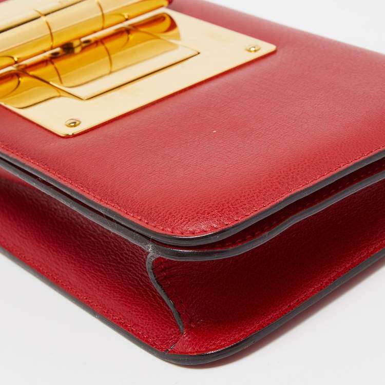 Pre Owned Tom Ford Red Leather Natalia Long Clutch Bag