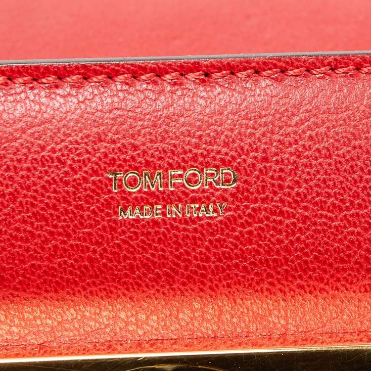 Pre Owned Tom Ford Red Leather Natalia Long Clutch Bag