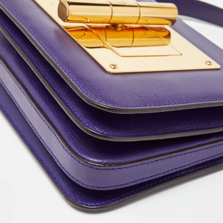 Pre Owned Tom Ford Indigo Leather Small Natalia Crossbody Bag
