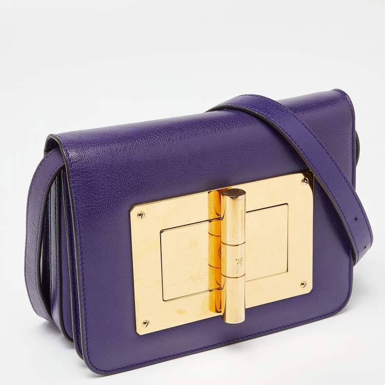 Pre Owned Tom Ford Indigo Leather Small Natalia Crossbody Bag