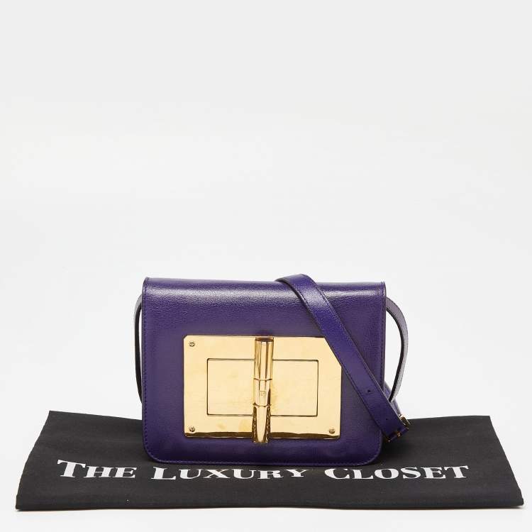 Pre Owned Tom Ford Indigo Leather Small Natalia Crossbody Bag