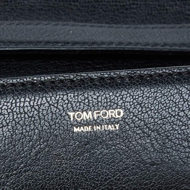 مملوكة مسبقًا Tom Ford Black Leather Small Natalia Shoulder Bag